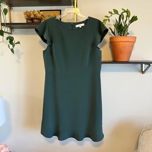 LOFT Green ruffle Dress